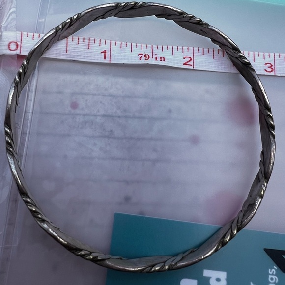 Sterling 925 Bangle Bracelet rope twist 17 grams mexico - Picture 4 of 8